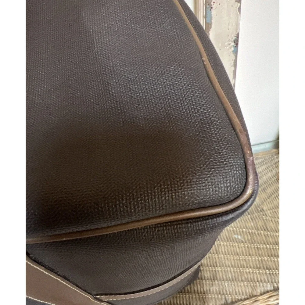Dunhill Boston Weekender Bag Brown Leather & Coated Canvas Dunhill Lock/Key Tag